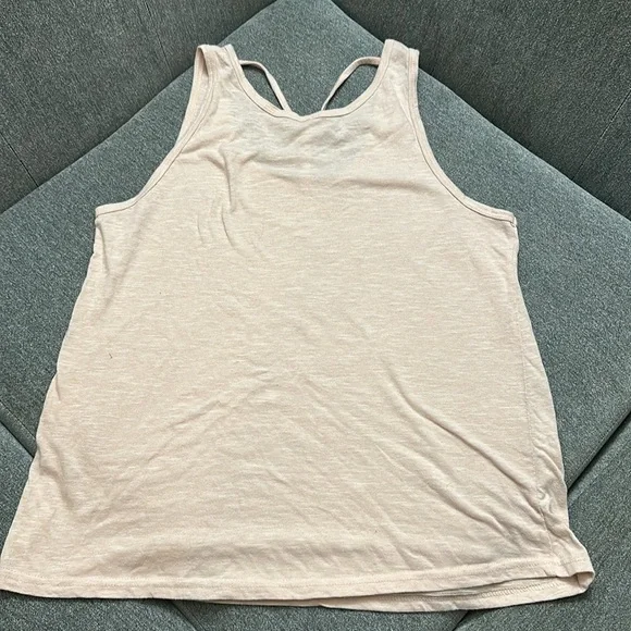 Poof Light Pink Tank Top Size Large with Designed Neck - Picture 5 of 5